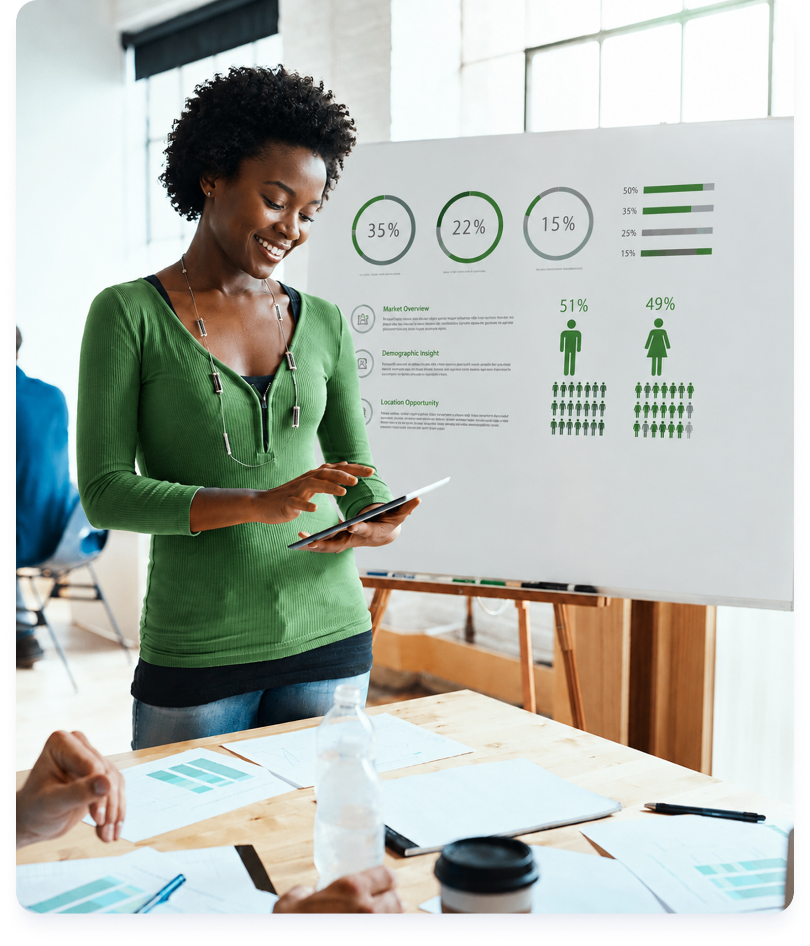 Analyst reviewing demographic segmentation insights