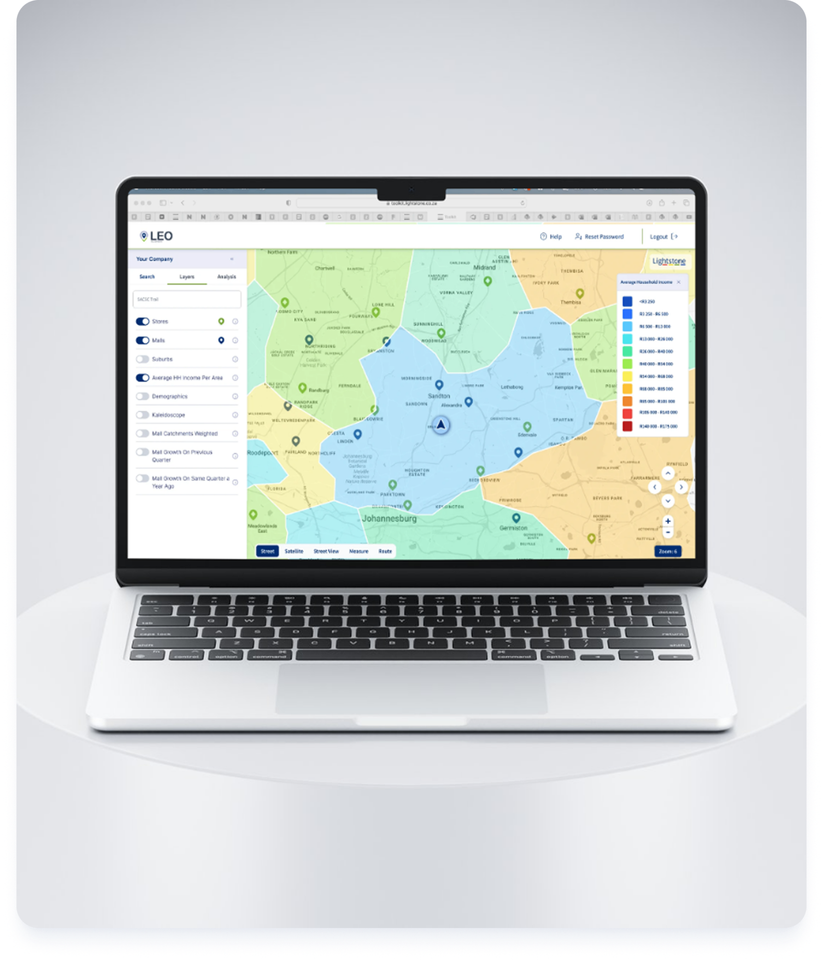 LEO map interface